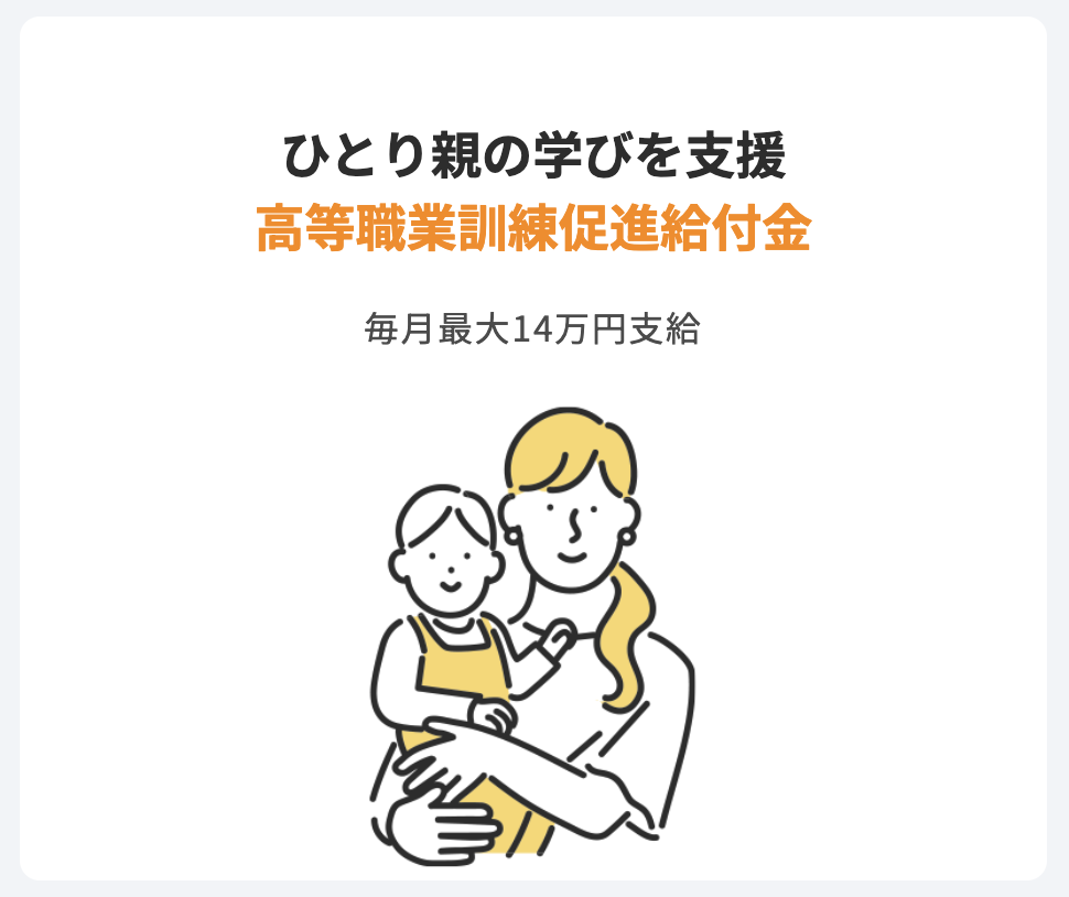 高等職業訓練促進給付金は、訓練期間中に月額10万円（訓練期間の最後の1年間は4万円増額）を支給